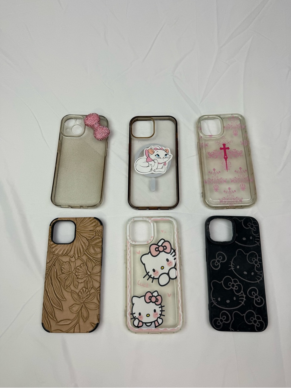 Clear Pink Hello Kitty Phone Case - iPhone 15 bundle